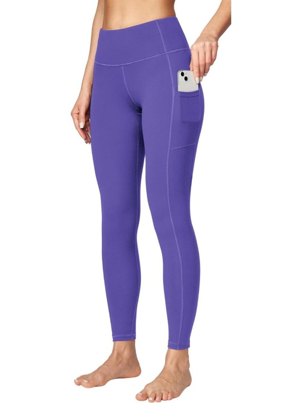 Women's Lavender Purple Tummy Control Workout Imported Compression Yoga Leggings